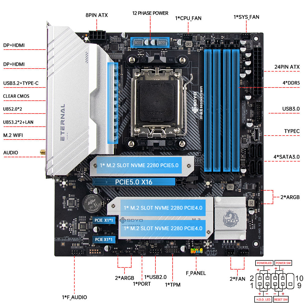 SOYO® Motherboard SY-B850MATX WIFI