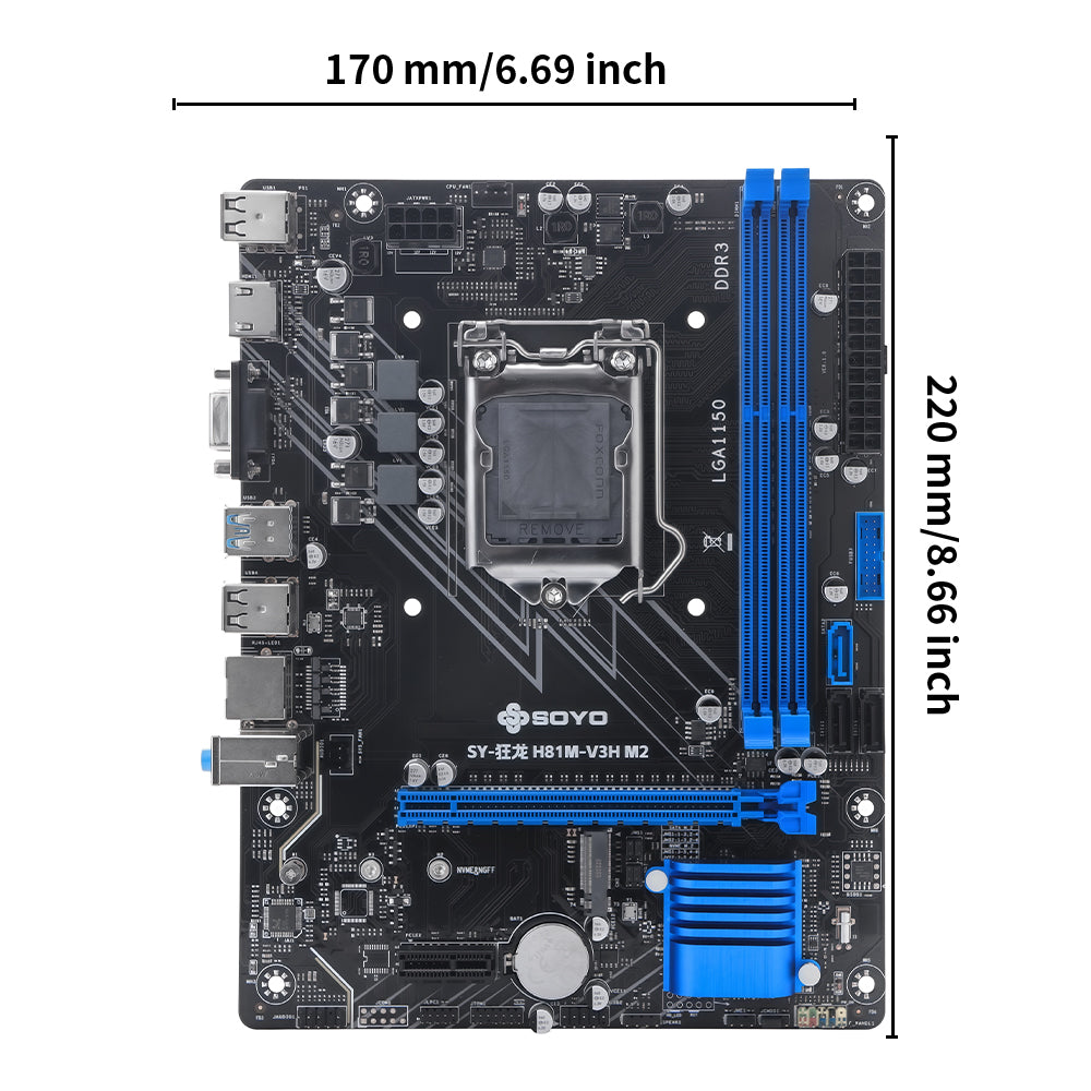 SOYO® Motherboard SY-H81M-V3H M2 V1.0